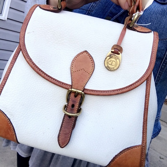 Dooney & Bourke Handbags - Dooney & Bourke Vintage AWL White Tan Hand Bag